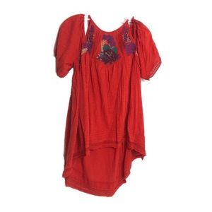 Free People Fast Times Cold Shoulder Top Red M